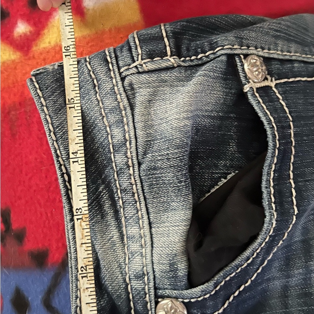 Miss Me Denim Skirt with Multi-Color Ruffles - Picture 7 of 7